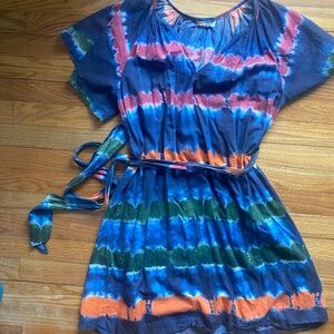 Tie-dye short casual dress